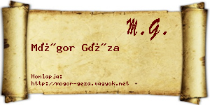 Mógor Géza névjegykártya