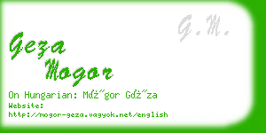 geza mogor business card